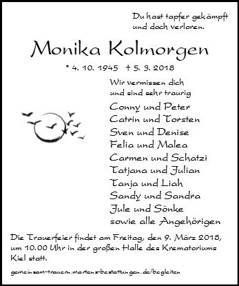 Erinnerungsbild für Monika Kolmorgen